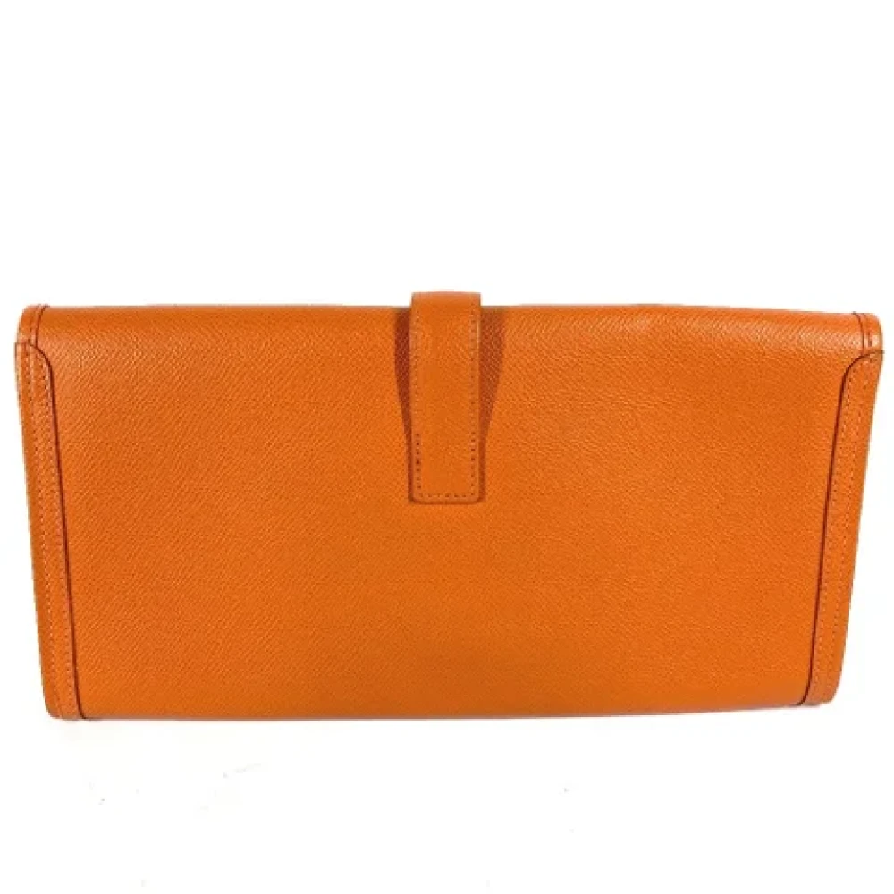 Hermès Vintage Pre-owned Leather clutches Orange Dames