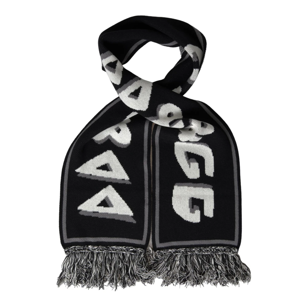 Dolce & Gabbana Cashmere Fringe Sjaal Black Heren