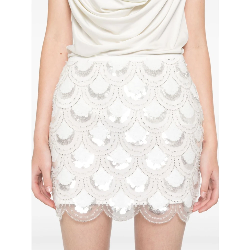 Rotate Birger Christensen Sequins Mini Rok Sugar Swizzle White Dames