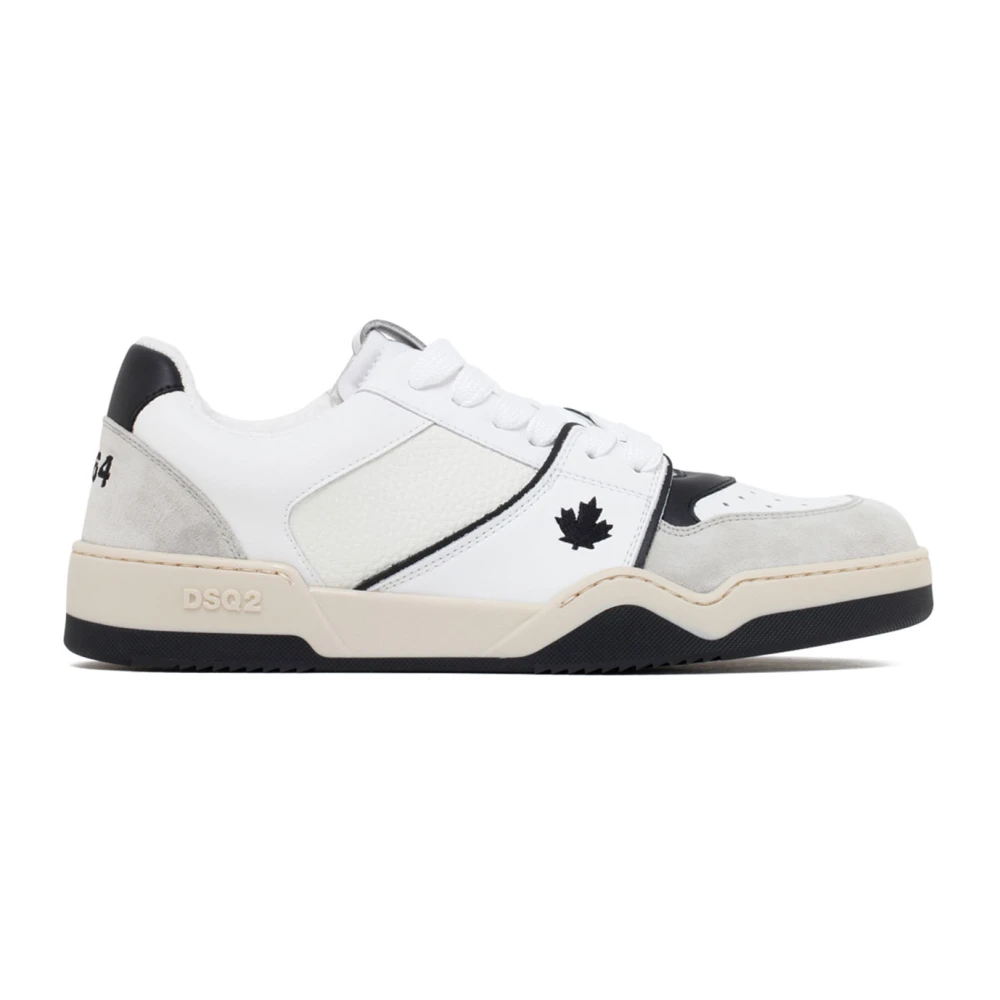 Dsquared2 Men's White Spiker Leather Trainers - Sneakers - 7 Uk - Shoes