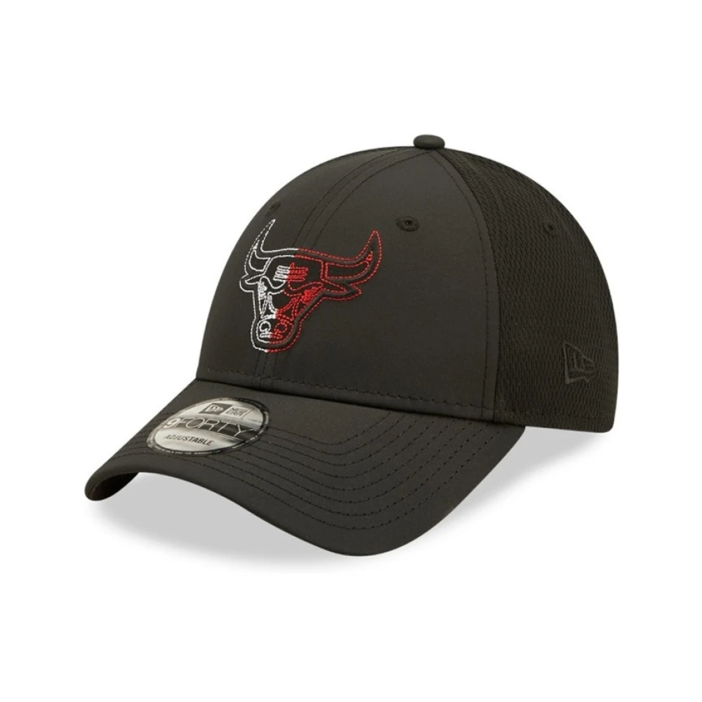 new era Zwarte Bulls Tech Mesh Pet Black Heren