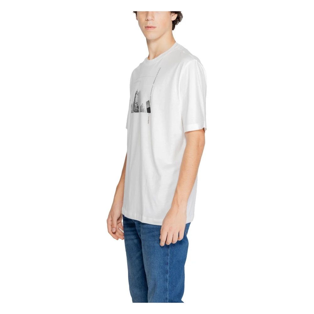 Armani Exchange Geprint T-shirt van katoen White Heren