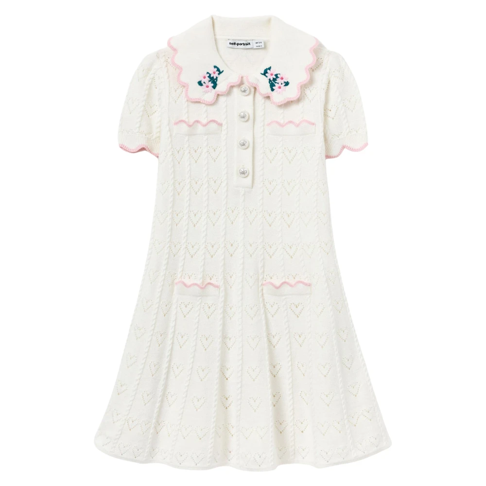 Self Portrait , Dresses, Female, White, 5 Y, Heart Knit Dress