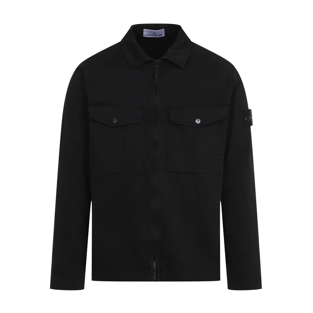 Stone Island Zwarte Stijlvolle Herenoverhemd Black Heren