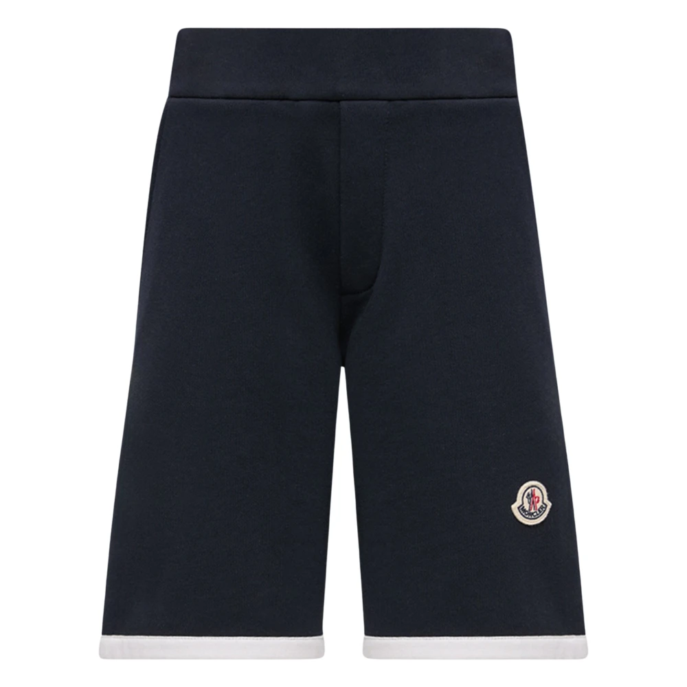 Moncler Blue Cotton Logo Sweat Shorts - Male - Shorts - 4 Y - Kids