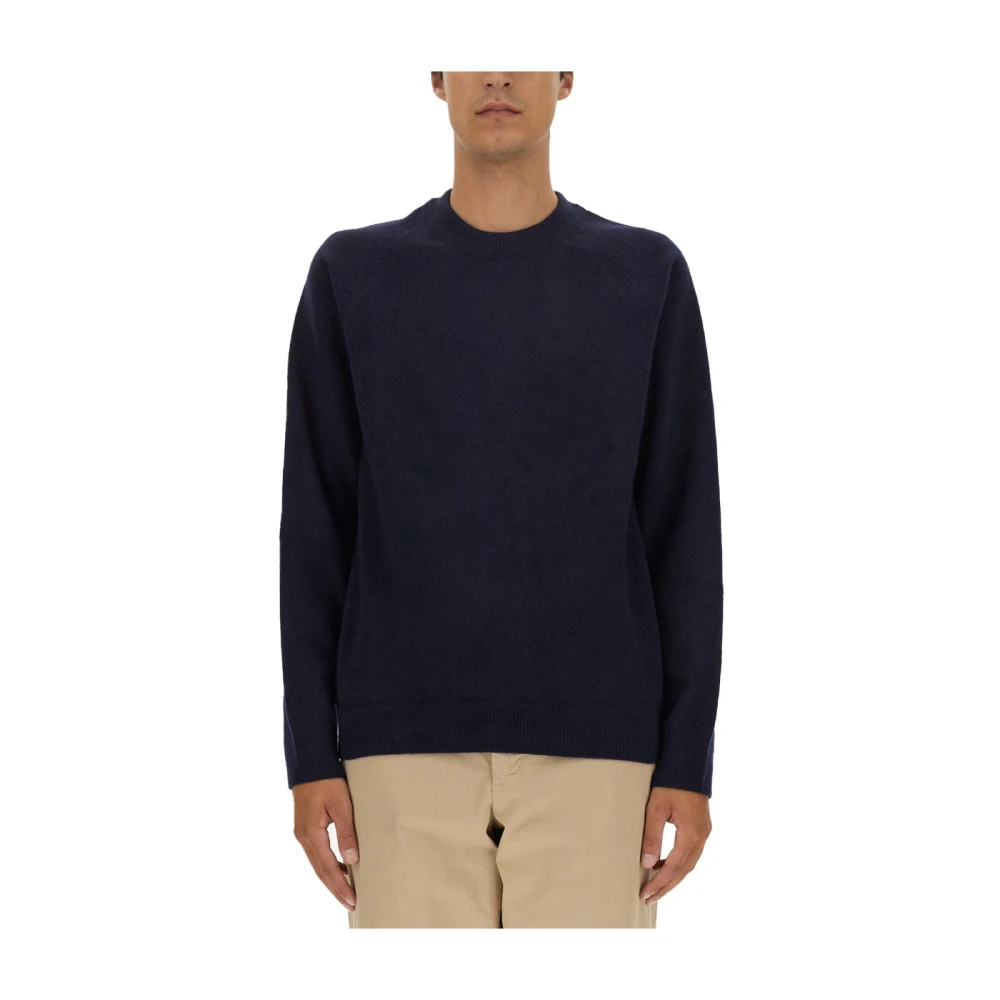 PS By Paul Smith Merino Wol Ronde Hals Gebreide Kleding Blue Heren