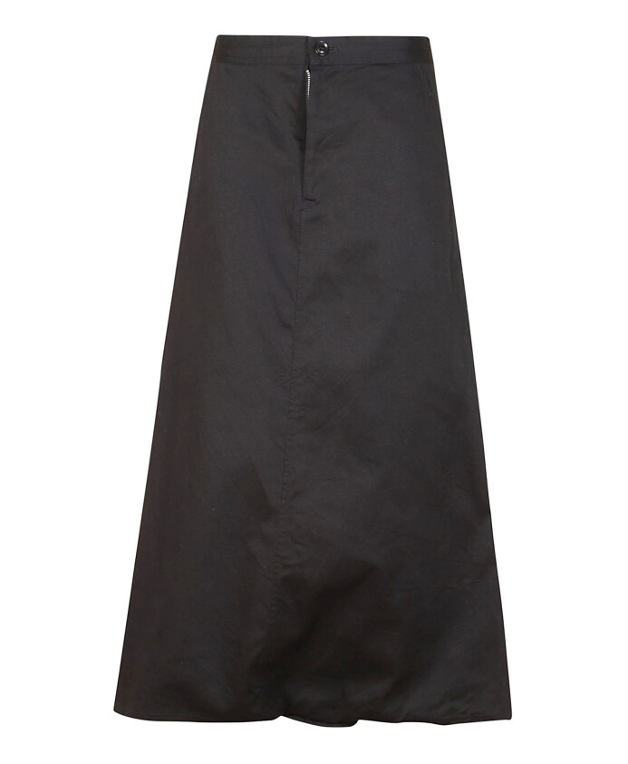 beige-cotton-gabardine-flared-skirt