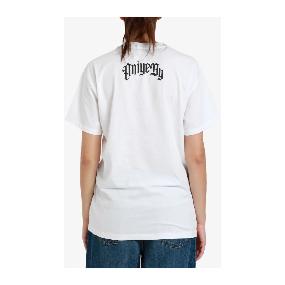 Aniye By Mickey Crew-Neck T-shirt met studs White Dames