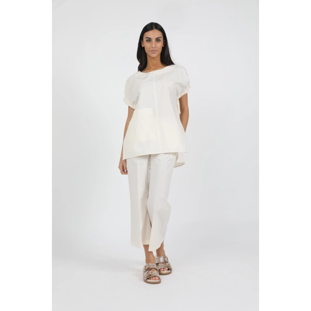 MeiMeiJ Casual Katoenen T-shirt voor dagelijks gebruik Beige Dames