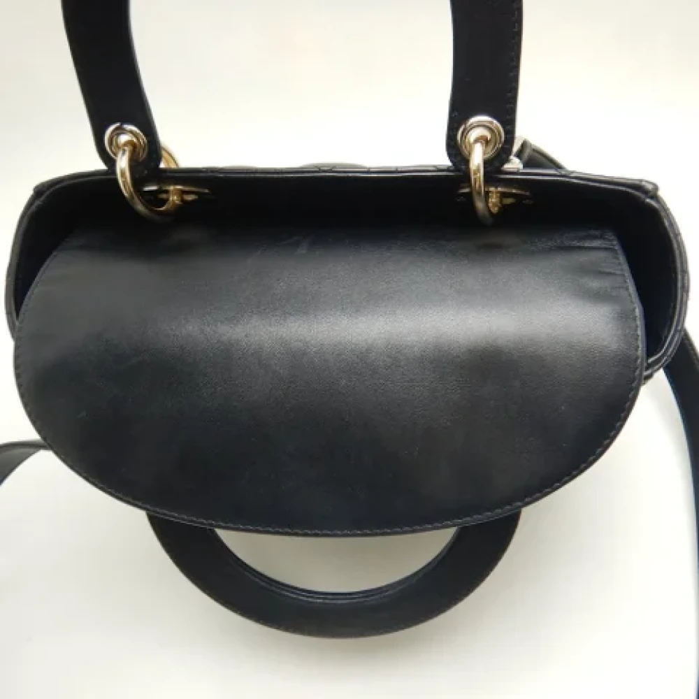 Dior Vintage Pre-owned Leather handbags Black Dames