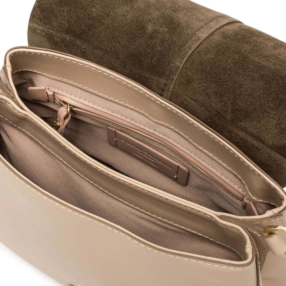 Gianni Chiarini Leren handtas met metalen handvat White Dames