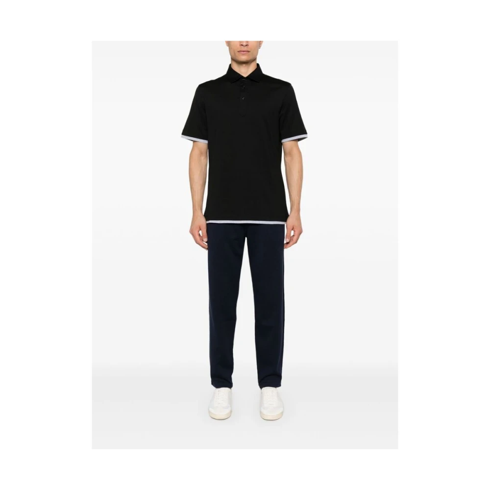 BRUNELLO CUCINELLI Navy Blue Jersey Broek Elastische Taille Blue Heren