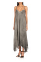 robe-grise-en-soie-a-col-en-v-pour-femmes