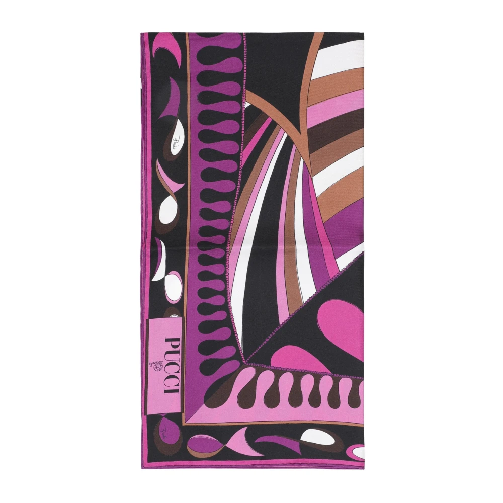 EMILIO PUCCI Zijden Grafisch Print Vierkante Sjaal Multicolor Dames