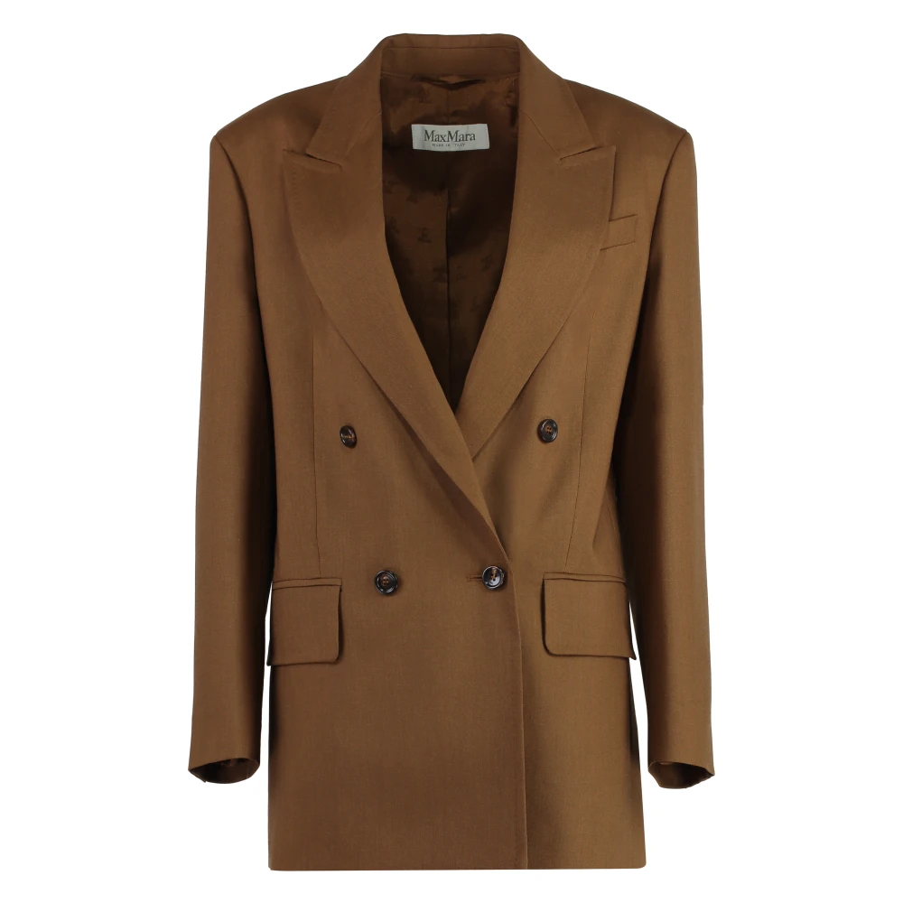 Max Mara Women's Brown Palanca Double Breasted Blazer - Blazers - S - Jackets