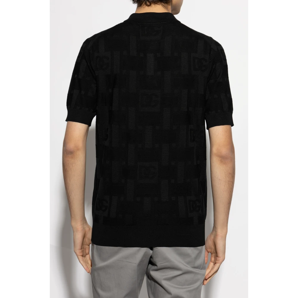 Dolce & Gabbana Zijden Polo Black Heren