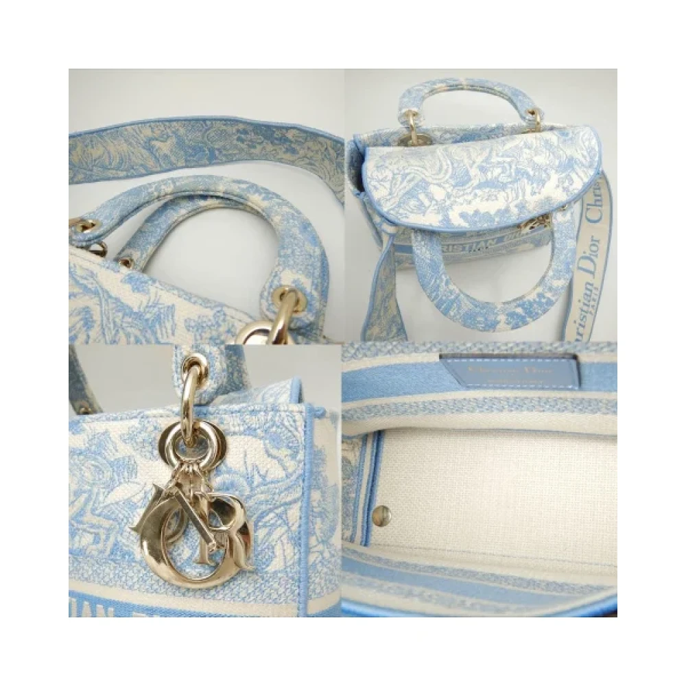 Dior Vintage Pre-owned Canvas handbags Blue Dames