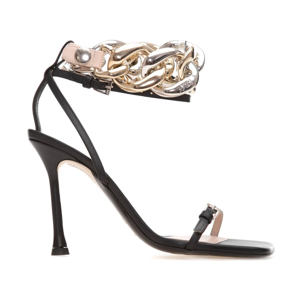 N21 Damen Schwarz Stilvolle Sommer Sandalen