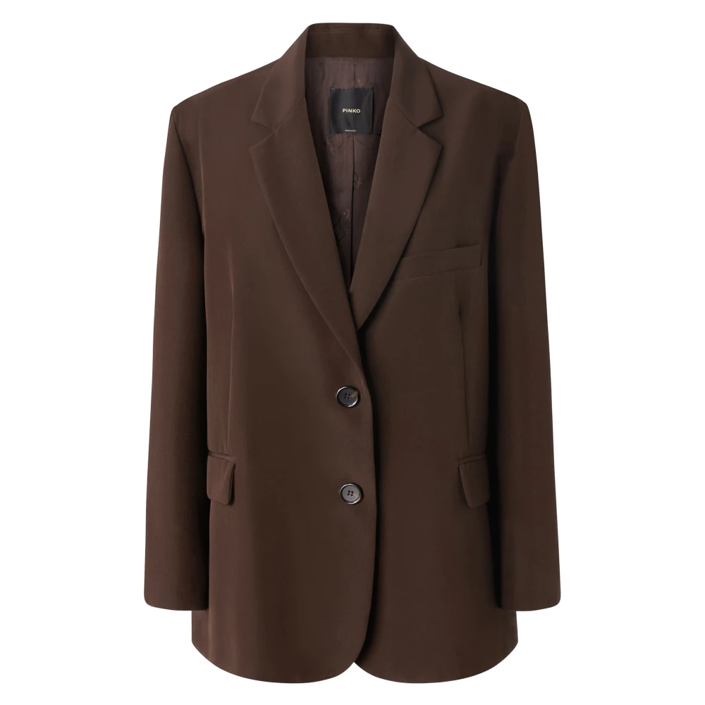 pinko Stijlvolle Polyesterjas Brown Dames