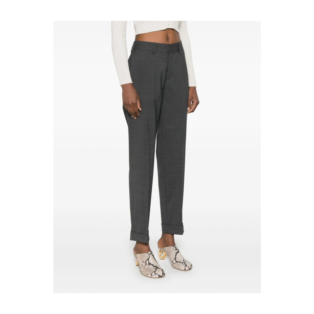 P.a.r.o.s.h. Grijze Slim-Fit Broek Verhoog Stijl Gray Dames