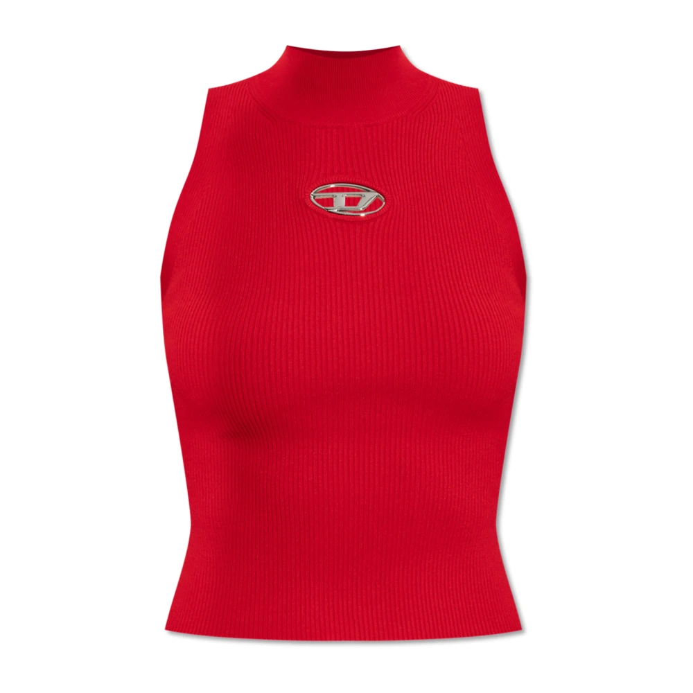 Diesel Top met logo M-Onervax-Top Red Dames