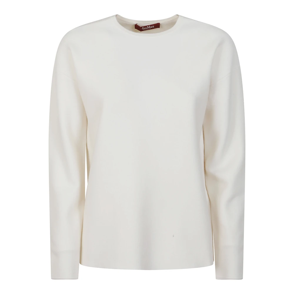 Max Mara Studio Witte Jersey Longsleeve Top White Dames