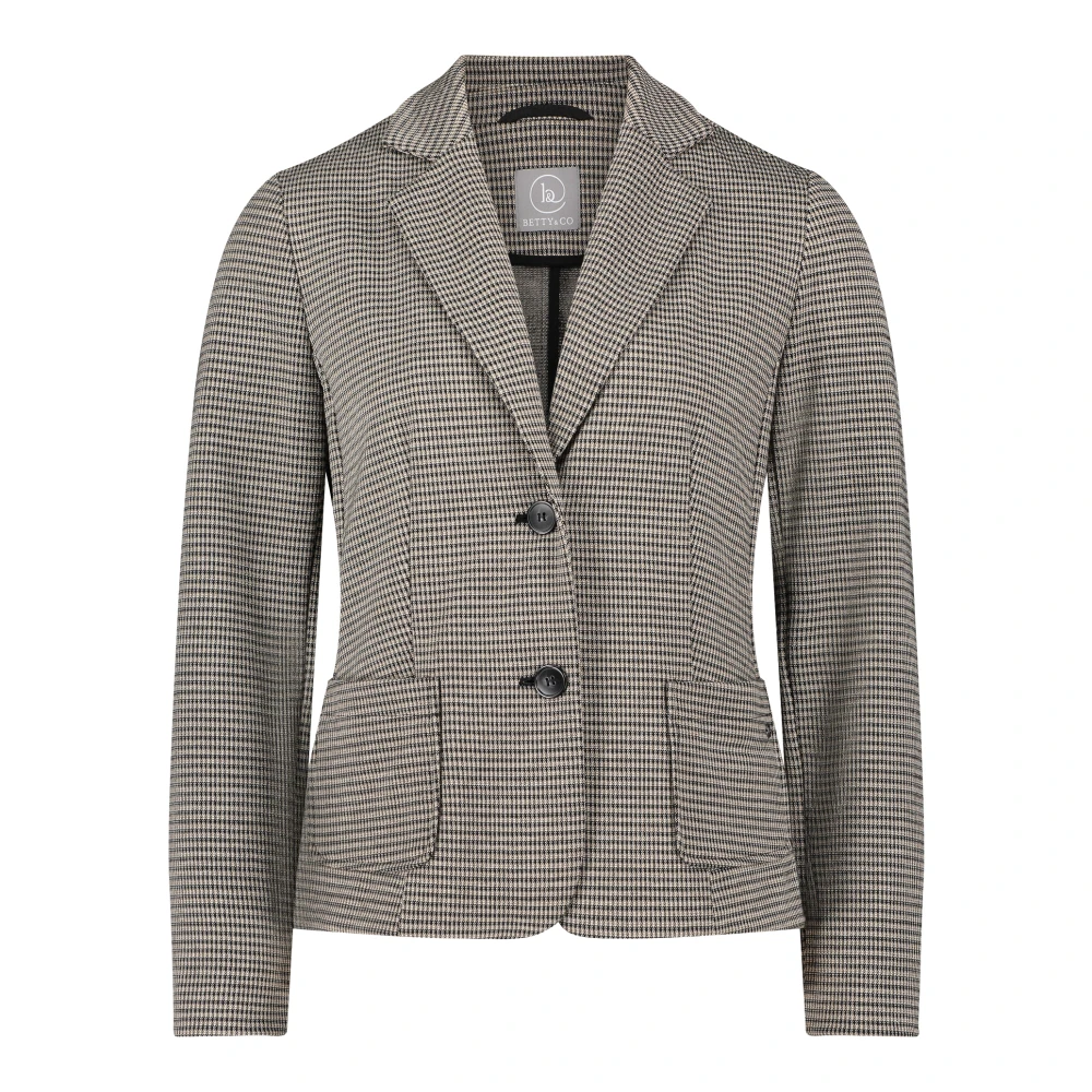 Betty & Co Korte blazer lange mouw Black Dames