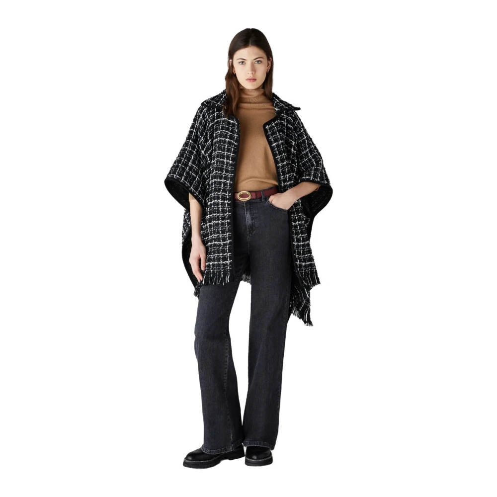 Emme DI Marella Stijlvolle Poncho en Sjaal Black Dames
