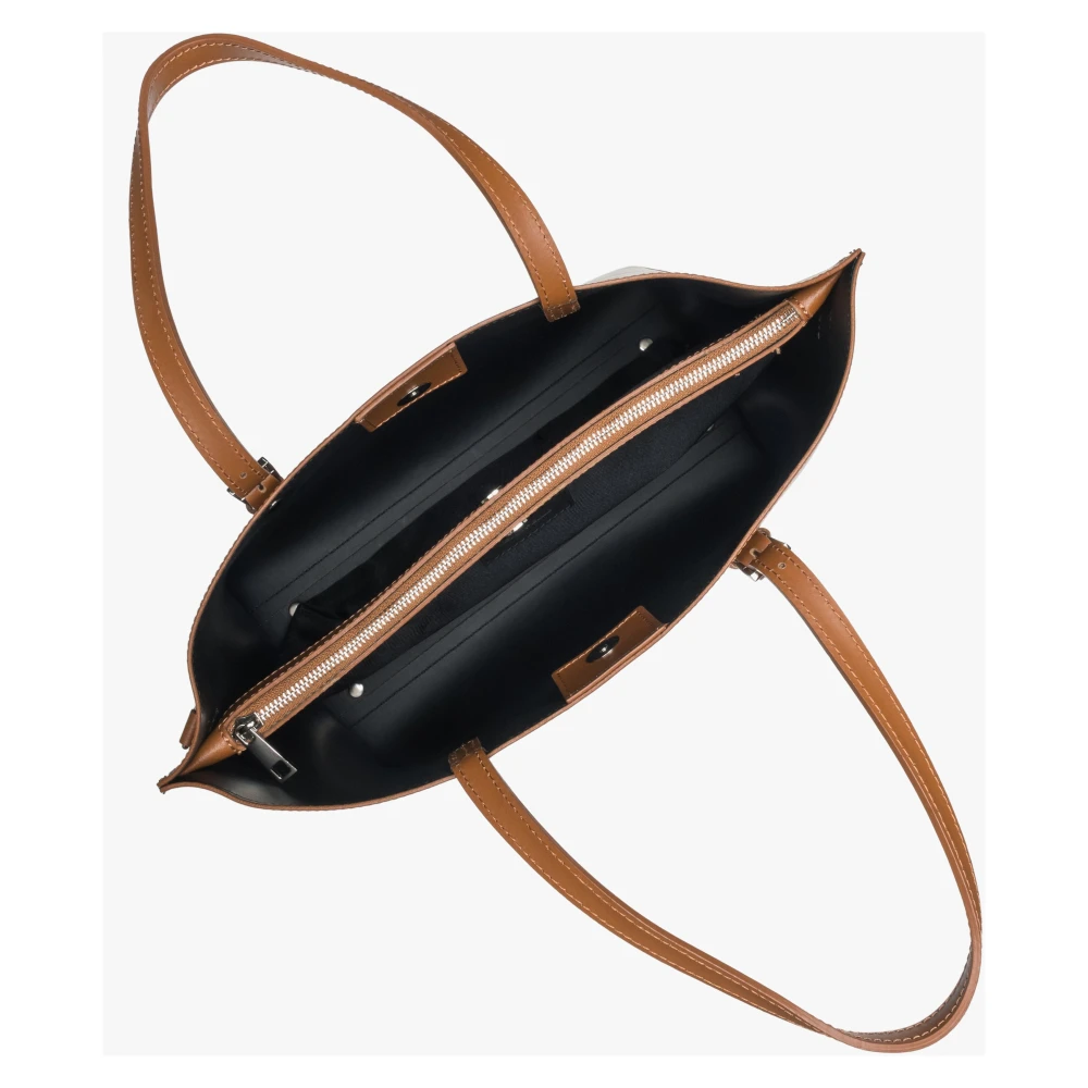 Estro Bronzen Shopper Tas voor Vrouwen gemaakt van Premium Italiaans Echt Leer Brown Dames