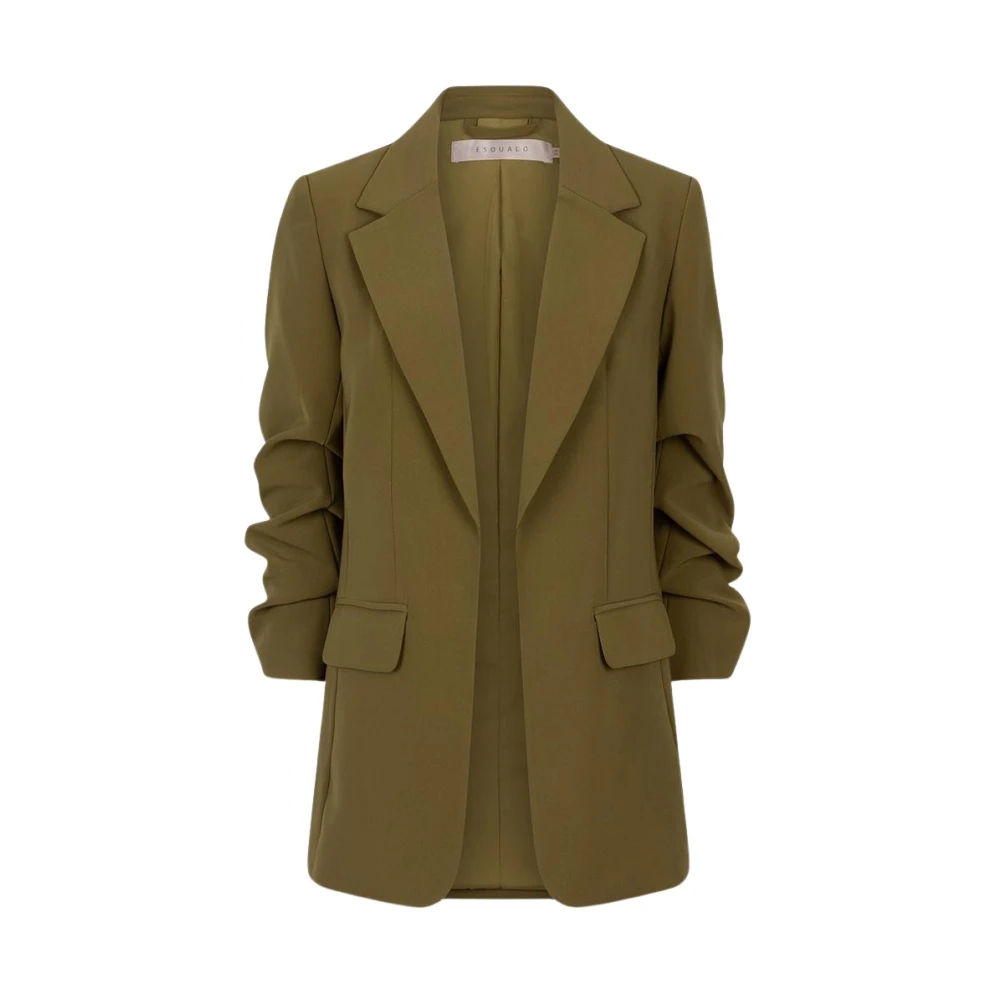 Esqualo Gathered Mouw Blazer Mosgroen Green Dames