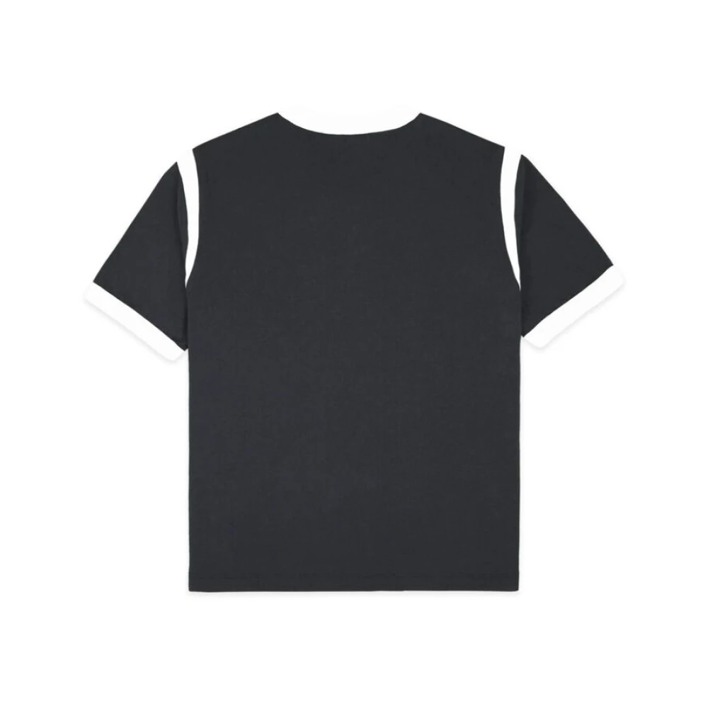 Sporty & Rich Sportieve Jersey T-shirt met Slogan Print Black Dames