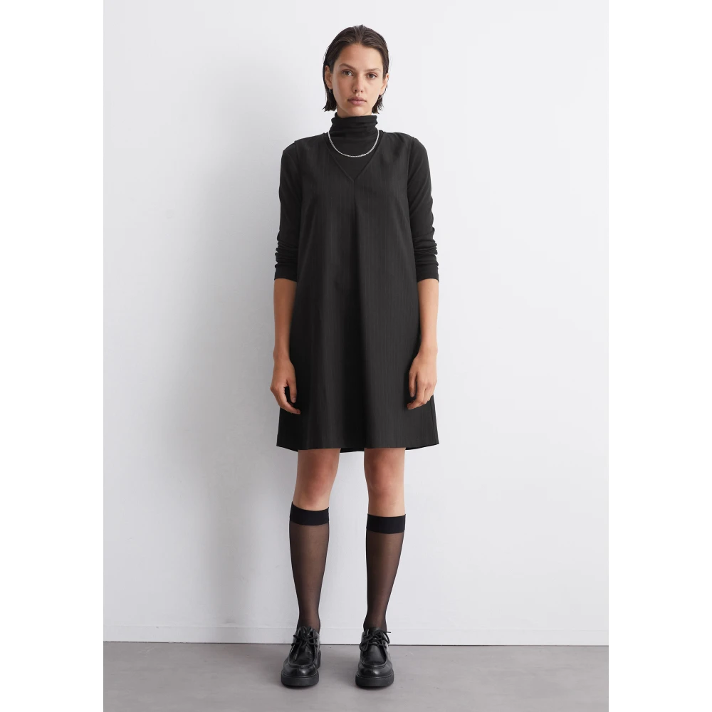 Marc O'Polo Pinstripe jurk regular Black Dames