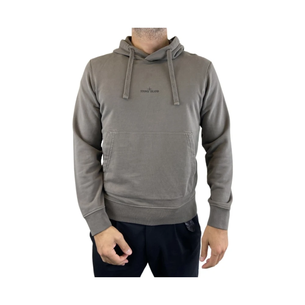 Stone Island Hoodie in Taupe Kleur Brown Heren