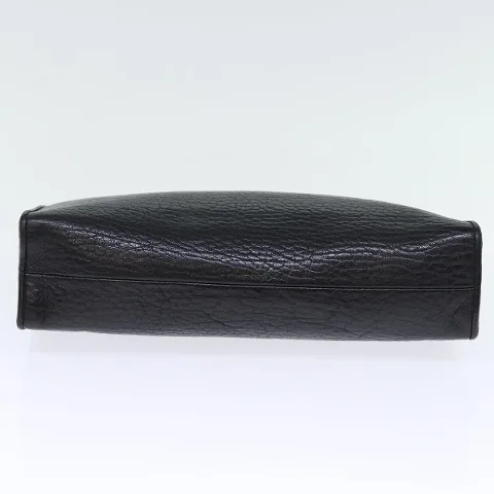 Burberry Vintage Pre-owned Leather clutches Black Dames