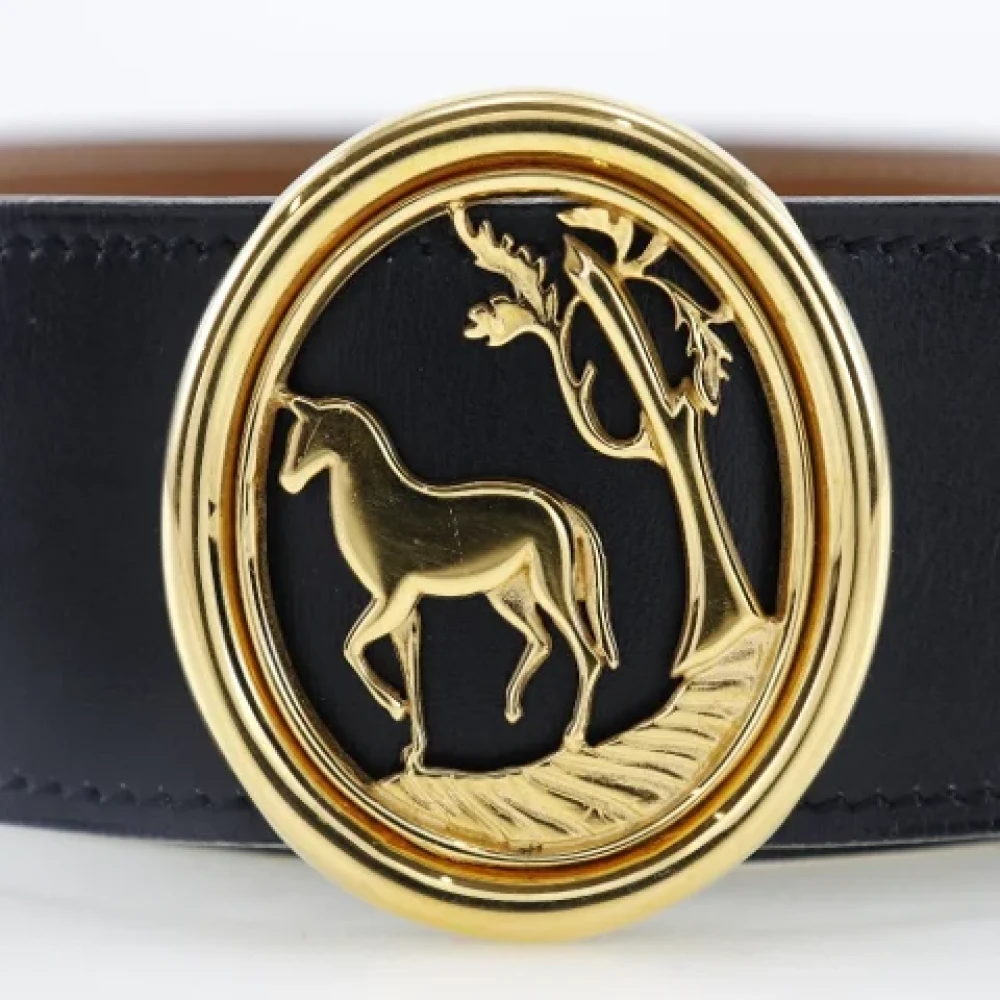 Hermès Vintage Pre-owned Leather belts Black Dames