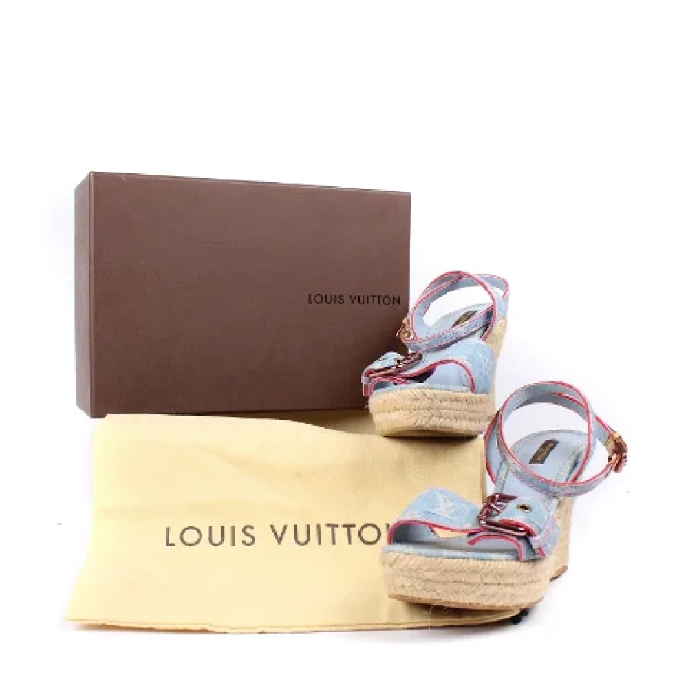 Louis Vuitton Vintage Pre-owned Leather sandals Blue Dames 