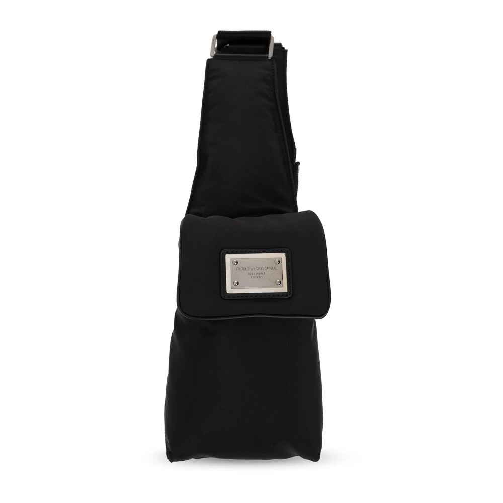 Dolce & Gabbana Nylon Beltpack met Meerdere Compartimenten Black Heren