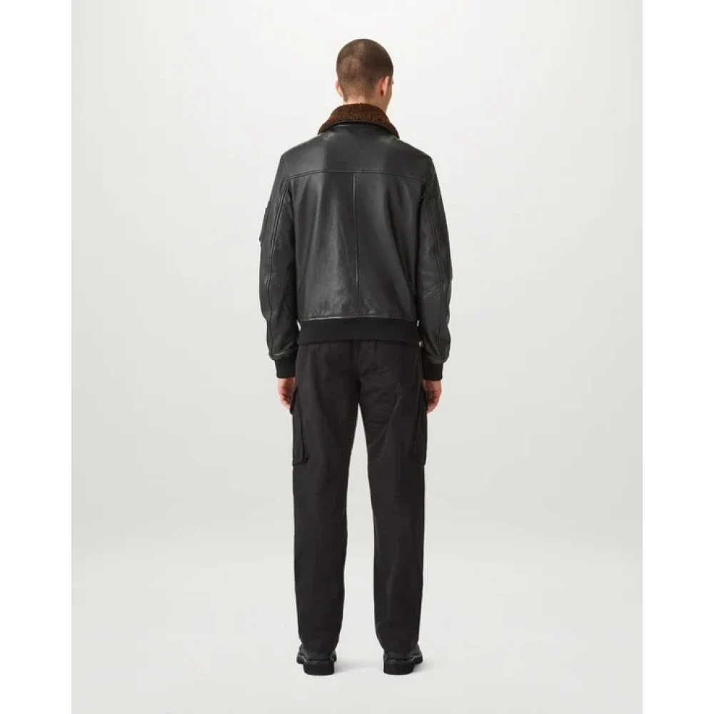 Belstaff Klassiek Zwart Leren Bomberjack Black Heren