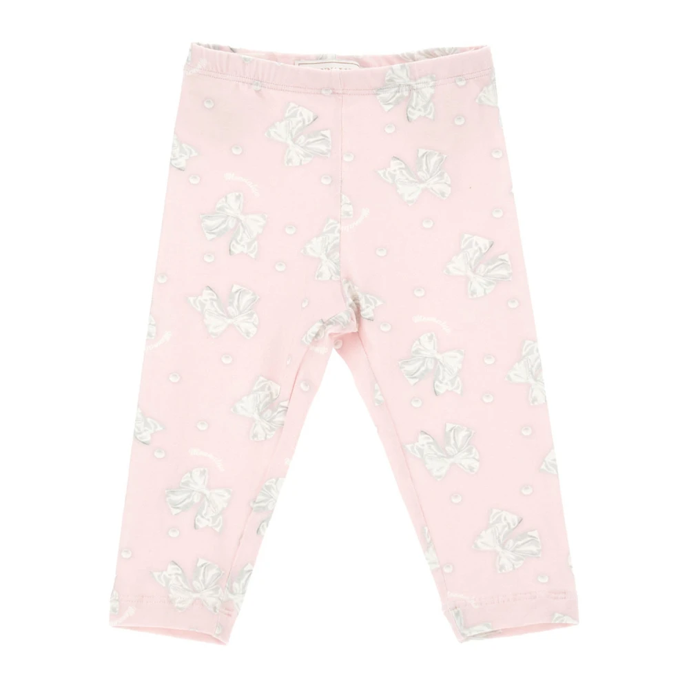 Monnalisa Boys Pink Jersey Cotton Leggings - Leggings - 9 M - Kids
