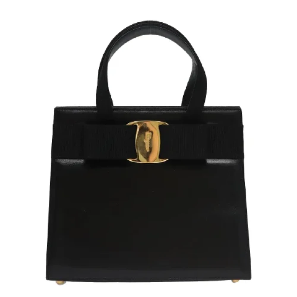 Salvatore Ferragamo Pre-owned Leather handbags Black Dames