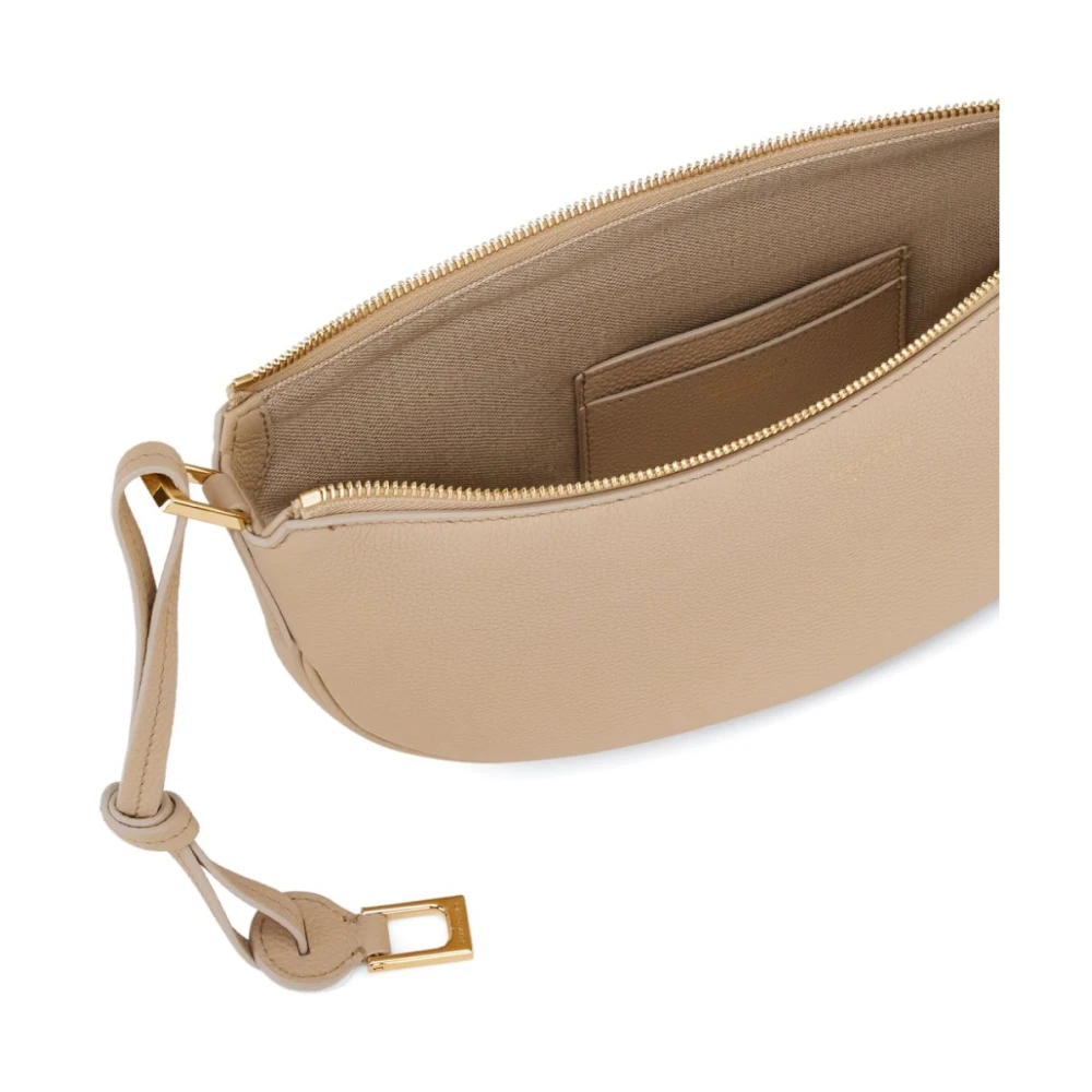 Salvatore Ferragamo Beige Gehamerde Leren Hobo Tas Beige Dames