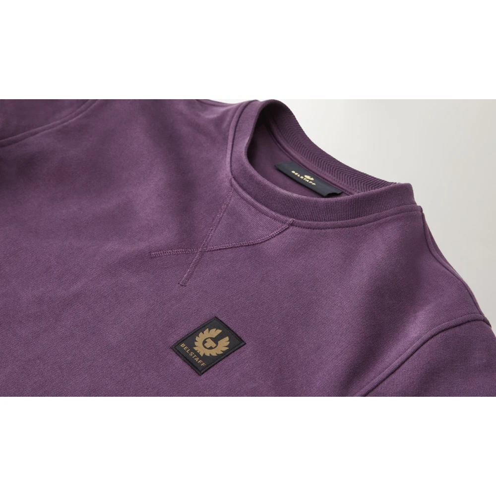 Belstaff Klassieke Dark Garnet Sweatshirt met Bouclé Katoen Purple Heren