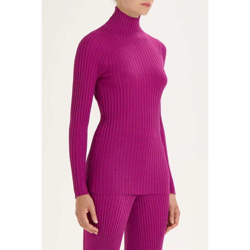 Maliparmi Ribbed Blend Sweater Pink Dames