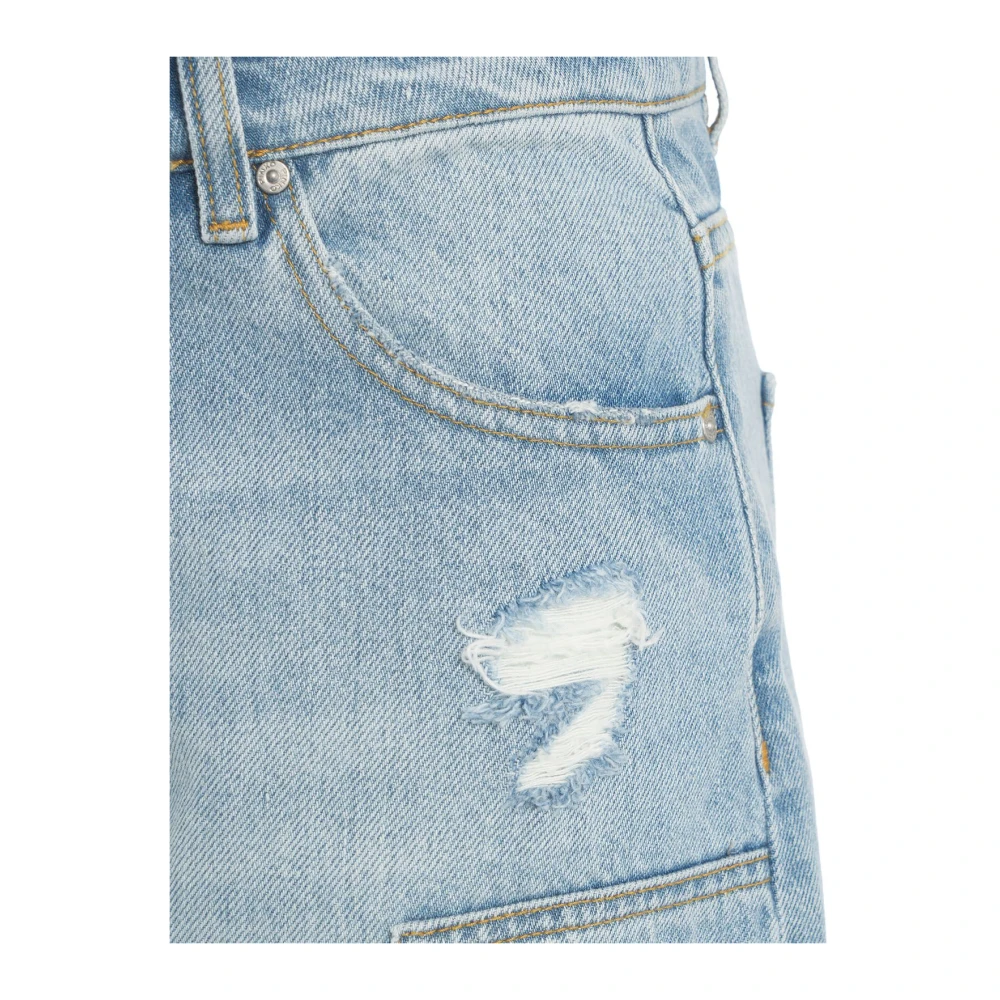 pinko Loszittende Jeans met Inzetstukken Blue Dames