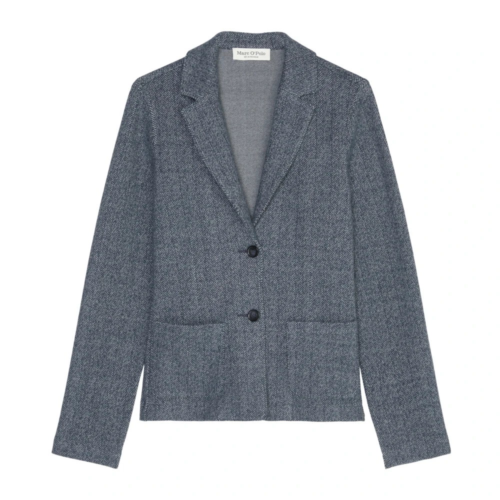 Marc O'Polo Jersey blazer met visgraatpatroon gevormd Blue Dames