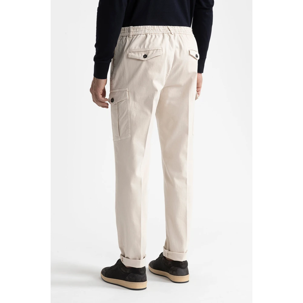 PESERICO Katoenen chino's met zakken Beige Heren