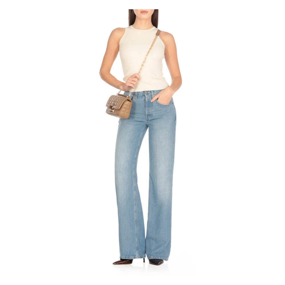 Dondup Blauwe Jeans met Juweelknopen Blue Dames