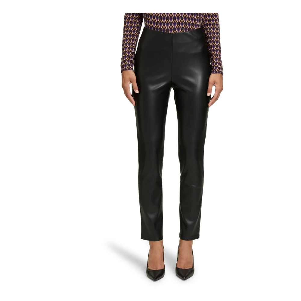 Betty Barclay Slim Fit Kunstlederen Leggings Black Dames