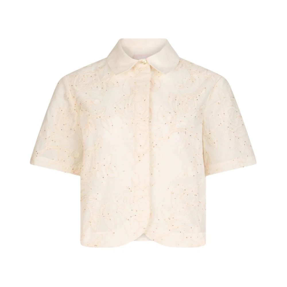 Liu Jo Women's Beige Shirts, S, Shirt With Embroidery