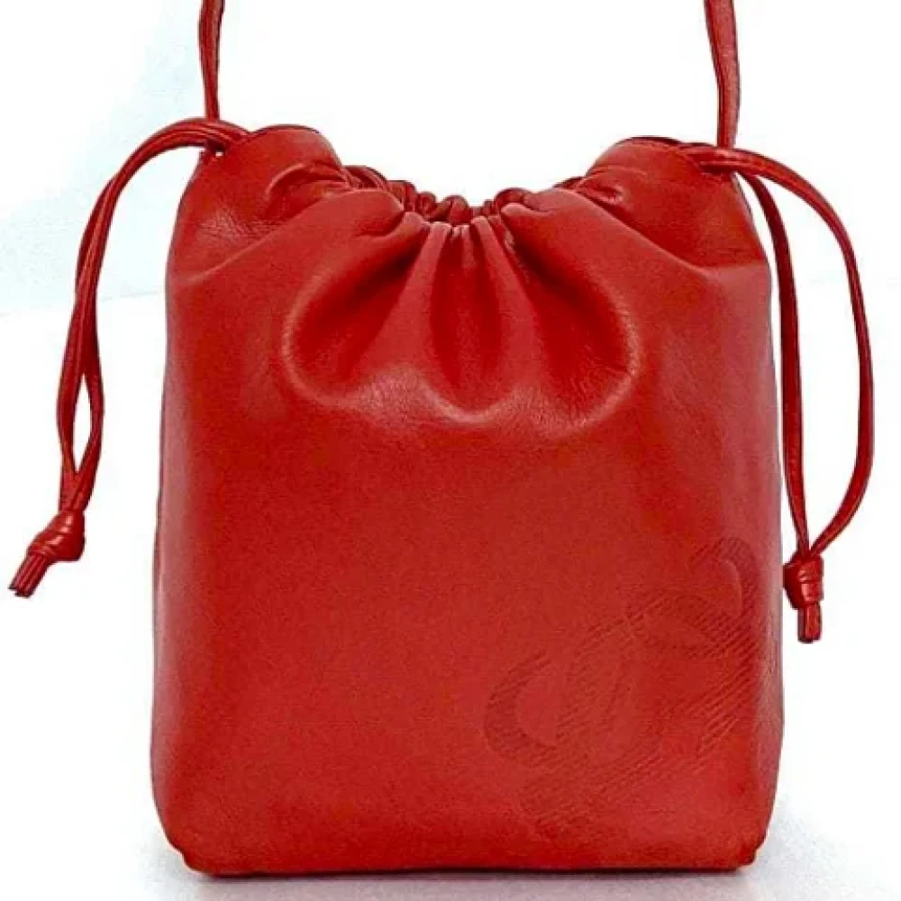 Loewe Pre-owned Leather crossbody-bags Red Dames